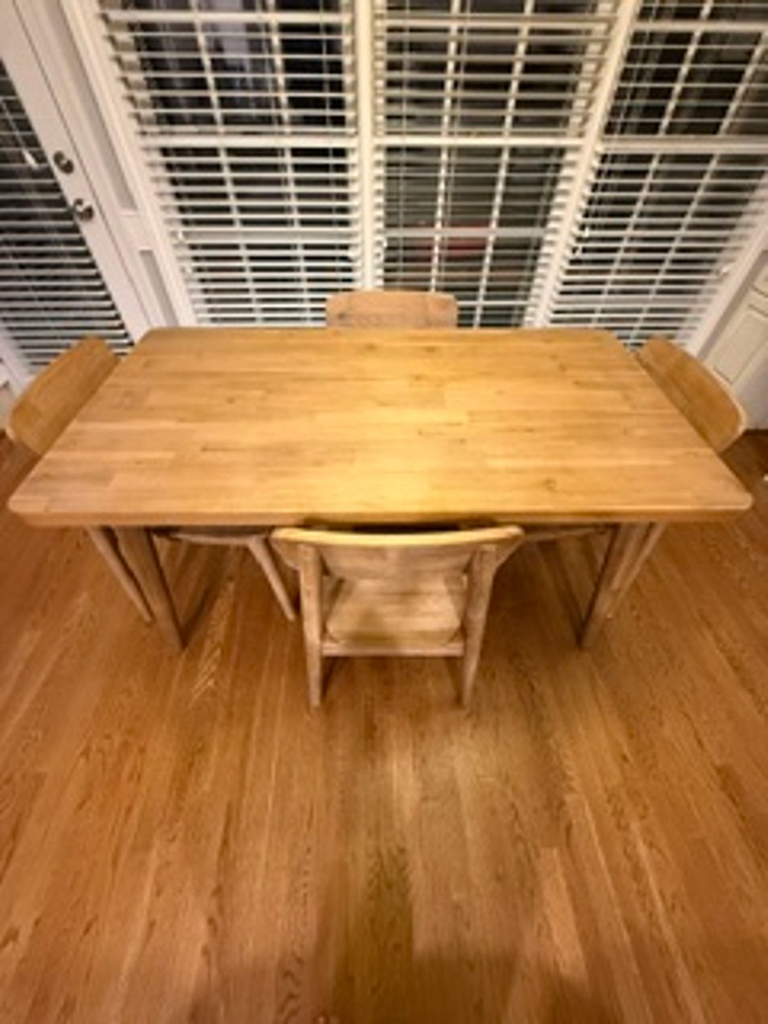Solid wood dining table customer photo