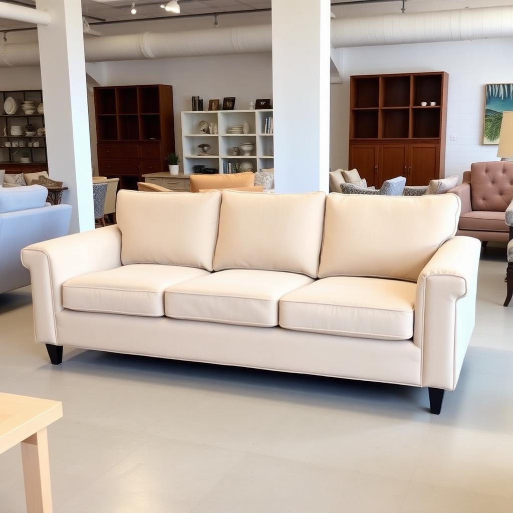 Furniture showroom floor, mock photo
